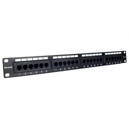 Phasak Patch Panel PU 2956 24 Puertos Cat.6 1U Negro Phasak Patch Panel PU 2956 24 Puertos Cat.6 1U Negro